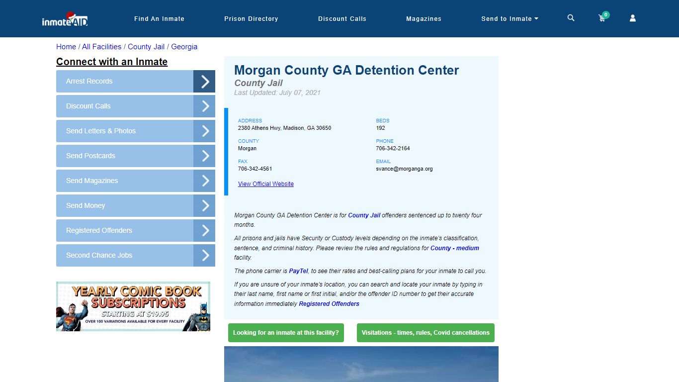 Morgan County GA Detention Center - Inmate Locator - Madison, GA